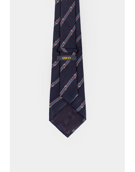 Blue Silk Tie with Anchors