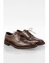 Brown Leather Lace Up Derby Shoes / Size: 10 (44) - Fit: True to size