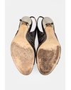 Black Croc Patent Leather Sandal Slingbacks / Size: 10 (40) - Fit: 39