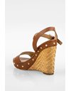 Tan Leather Woven Straw Platforms / Size: 8M (38) - Fit: 38.5