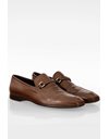 Brown Leather Loafers with Buckle / Size: 7 ½ (41.5) - Fit: True to size
