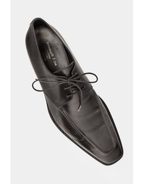 Black Lace Up Leather Derby / Size: 8 (42) - Fit: True to size