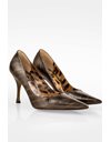 Bronze Leather Pointed Pumps / Size: 39.5 - Fit: 39