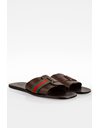 Brown Leather Web Men's Sandals / Size: 42.5 E - Fit: 43 (Tight)