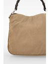 Light Khaki Nylon Bamboo Shoulder Bag