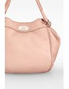 Metallic Nude-Pink Selleria Leather Shoulder Bag