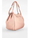 Metallic Nude-Pink Selleria Leather Shoulder Bag