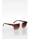 Transparent Flat Top Acetate Sunglasses with Brown Tortoise Shell Details