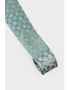 Light Blue Silk Tie with Logo and Flower Print