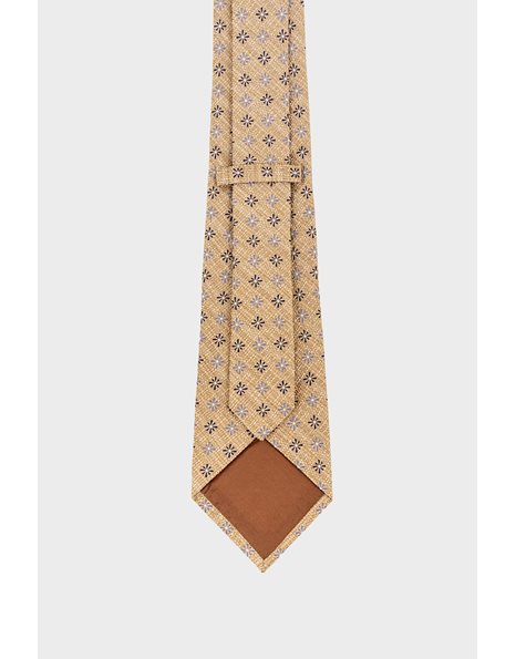 Χρυσή Handmade Μεταξωτή Γραβάτα με Κεντημένο Σχέδιο