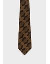 Beige-Black Woolen Tie with Pattern