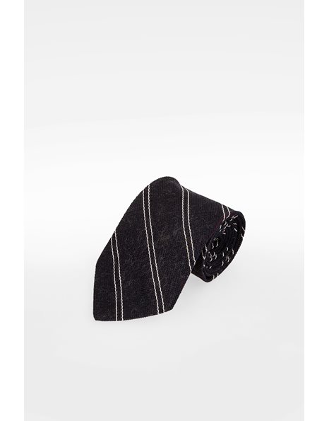 Midnight Blue Knitted Tie with Stripes