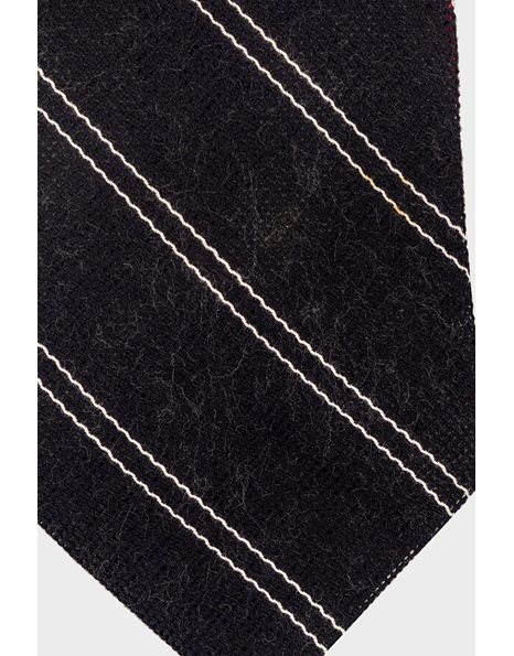 Midnight Blue Knitted Tie with Stripes