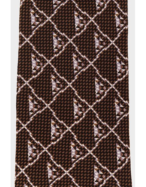 Brown Silk Tie with Abstract Design