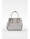 Silver Mercer Modern Disco Small Leather Tote Bag with Electroluminescent Panel