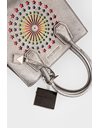 Silver Mercer Modern Disco Small Leather Tote Bag with Electroluminescent Panel
