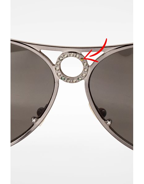 Anthracite Tone 5301/S Metal Sunglasses with Decorative Crystals