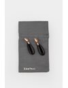 925 Rose Gold-Plated Sterling Silver Drop Earrings with Onyx and Diamonds