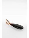 925 Rose Gold-Plated Sterling Silver Drop Earrings with Onyx and Diamonds