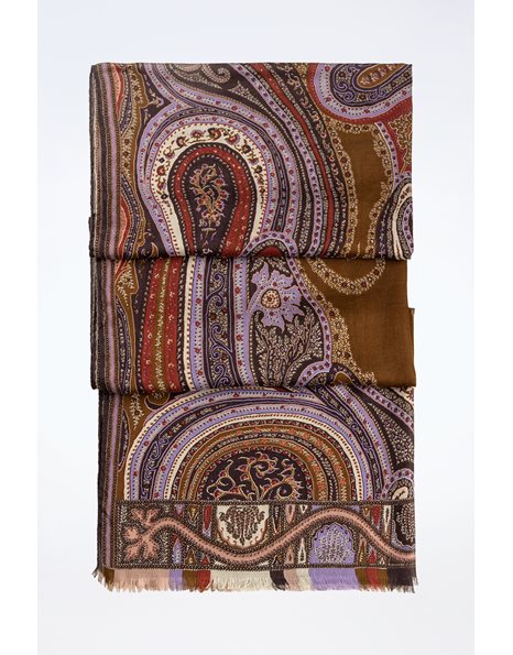 Multicoloured Scarf with Paisley Pattern