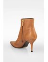 Tan Leather Pointed Booties / Size: 38.5 - Fit: True to size