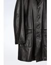 Μαύρο Δερμάτινο Παλτό με Αφαιρούμενο Εσωτερικό Sheepskin / Μέγεθος: 52 - Εφαρμογή: Κανονική