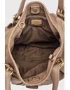 Taupe Leather Large East / West Tote Bag
