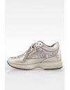 Grey Metallic Interactive Sneakers  with Flower Prints / Size: 36 - Fit: 37