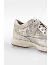 Grey Metallic Interactive Sneakers  with Flower Prints / Size: 36 - Fit: 37