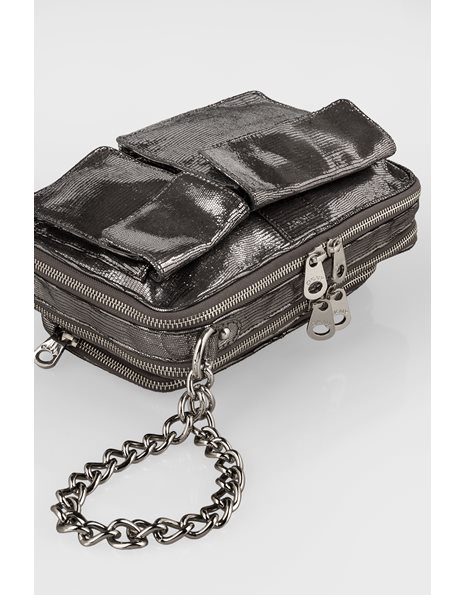 Silver Metallic Wristlet Bag