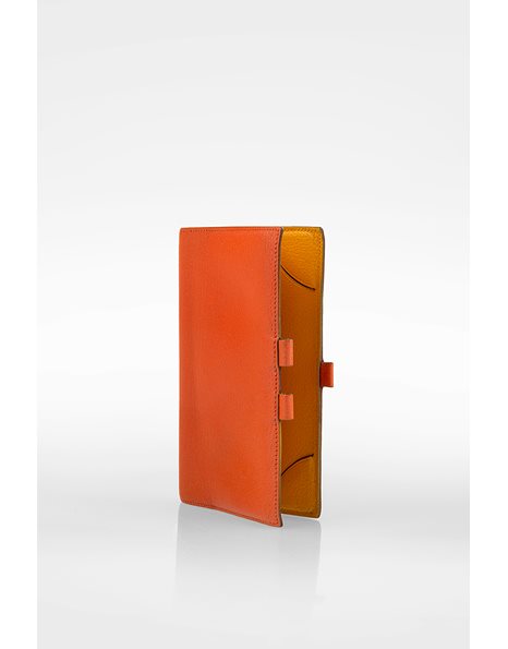 Orange Leather Cover Agenda for Notes / Address Book / Diary