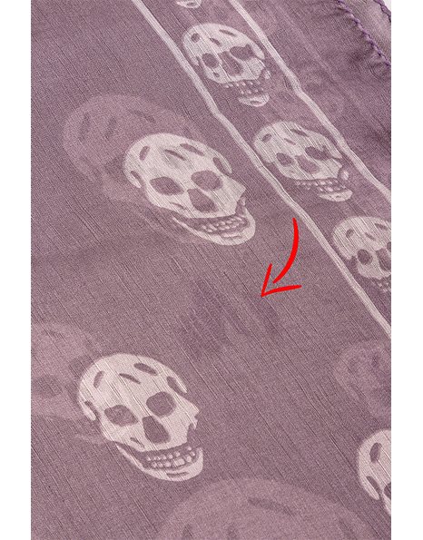 Lilac Skull-Print Silk Scarf