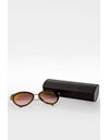 Heartbreaker Gold Cat-Eye Metallic Sunglasses with Brown Tortoise Detail