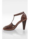 Huarache Brown Leather High Heel Sandals / Size: 38 - Fit: True to size