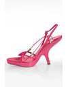 Pink Satin Slingbacks with Crochet Details and Decorative Beads / Size: 39 - Fit: True to size