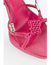 Pink Satin Slingbacks with Crochet Details and Decorative Beads / Size: 39 - Fit: True to size