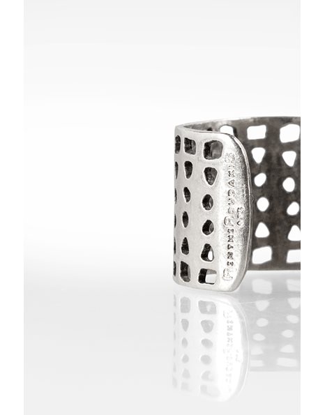 Silver Ring With Small Perforated Details