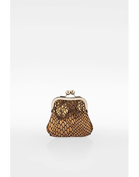 Bronze –Gold Small Crossbody Bag with Gold Chain