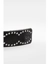 Black Leather Belt with Silver Studs