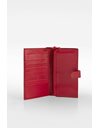 Red Long Bi-Fold Wallet Intrecciato Leather