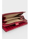 Red Long Bi-Fold Wallet Intrecciato Leather