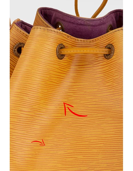 Mustard Yellow Noe Epi Leather Bucket Bag