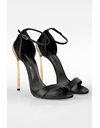 Black Sandals with Gold Heels / Size: 41- Fit: 41 (Tight)