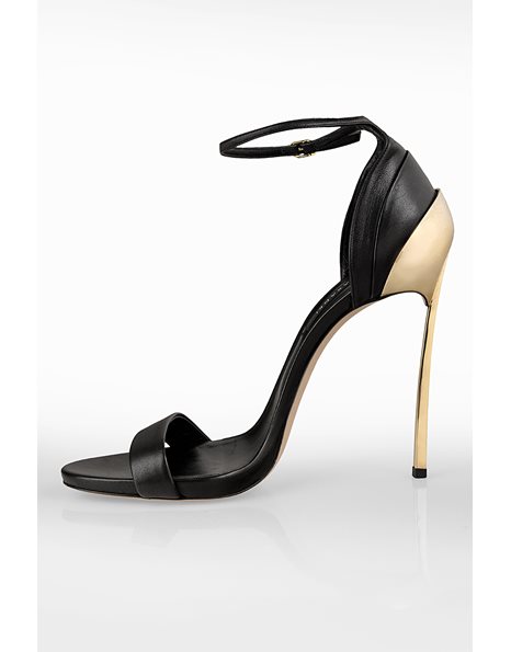 Black Sandals with Gold Heels / Size: 41- Fit: 41 (Tight)
