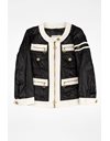 Black and White Thin Nylon Cropped Jacket
