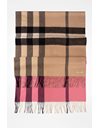 Check Cashmere Scarf with Pink Trim