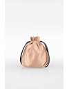 Salmon Pink Satin Pouch with Mirror