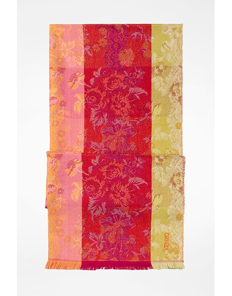 Multicolored Scarf with Flower Pattern