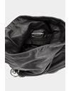 Black Soft Leather Drawstring Bag