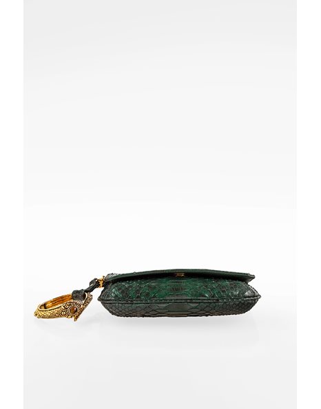 Green Python Clutch with a Serpent Bangle